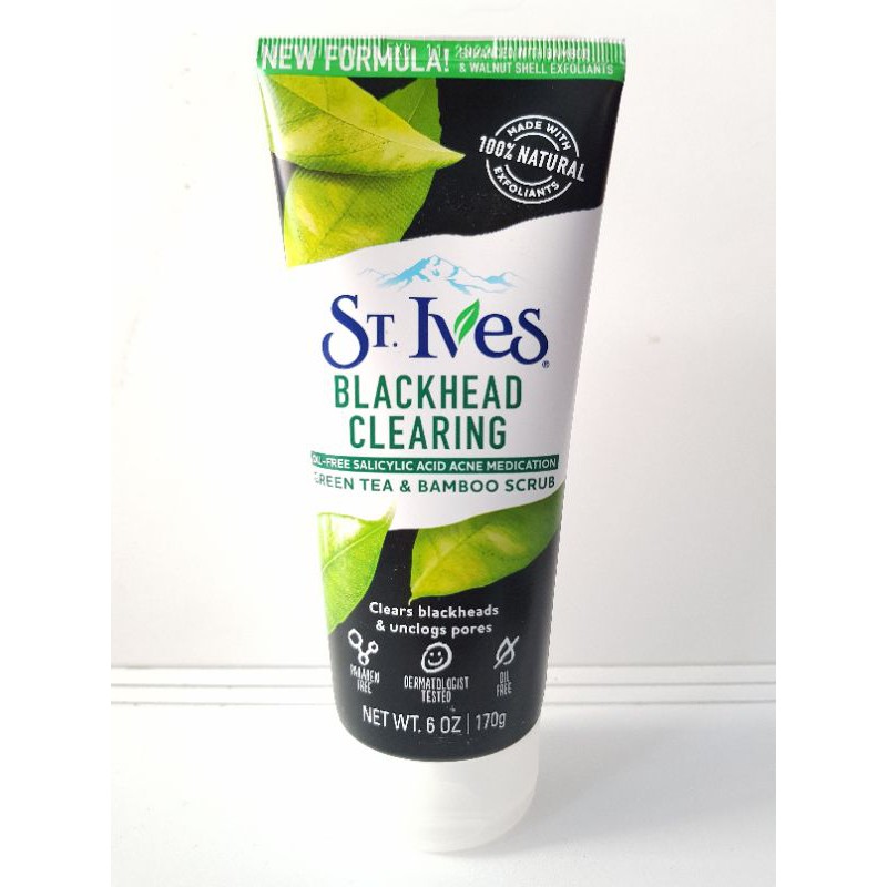 Sữa rửa mặt tẩy tế bào chết ngừa mụn St.Ives trà mơ lúa mạch 170gr