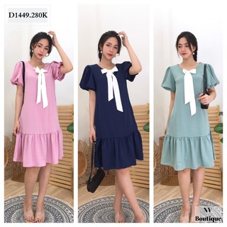 ĐẦM TAY PHỒNG THẮT NƠ TRƯỚC - NHATVY D1449