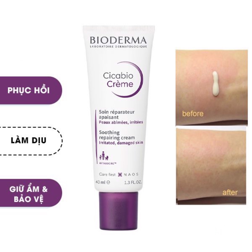 Kem dưỡng ẩm Bioderma Cicabio Crème 40ml giúp phục hồi và làm dịu da