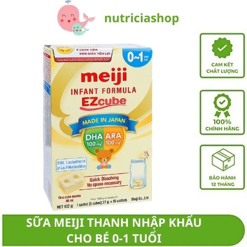 MẪU MỚI Sữa bột Meiji Thanh Nhập Khẩu số 0 hộp 20 thanh