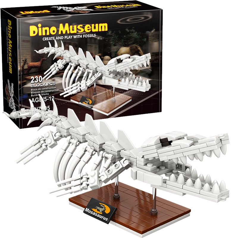 Bộ đồ chơi lắp ráp Lego hình khủng long Tyrannosaurus Rex Mammoth Ankylosaurus Stegosaurus Thunder Dragon Triceratops keel Fossil