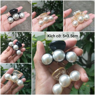 Kẹp nửa tóc đính hạt phong cách Hàn Quốc (Ảnh thật)