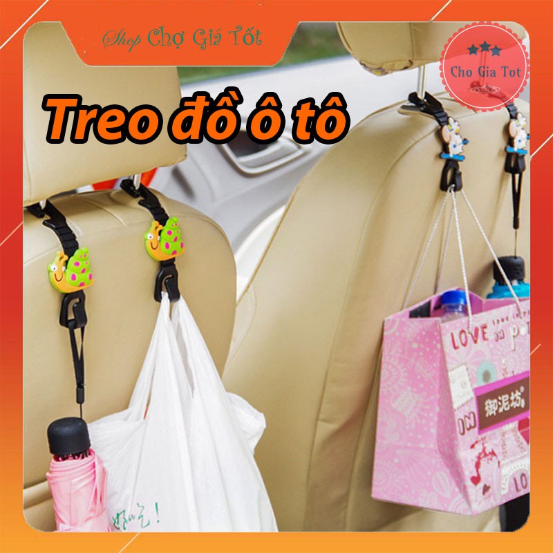 Combo 02 móc dẻo dễ thương treo đồ sau ghế ô tô
