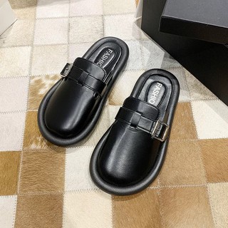 85[SẴN GD 39] Sục da mềm mũi tròn phối khuy (ảnh thật ở cuối)
