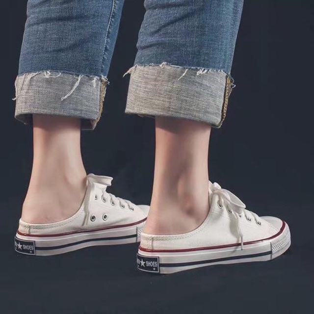 Giầy Sục Converse [ Full Box ] Nữ Đen - Trắng Cao Cấp - Sneaker Đạp Gót Mới