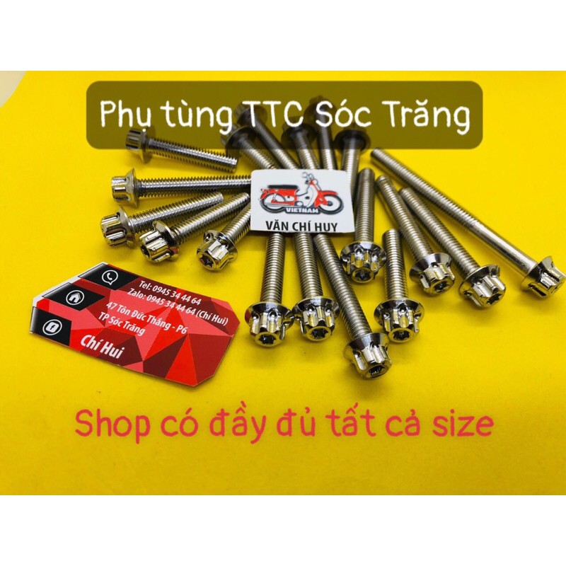 ỐC SALAYA INOX 304 size 6x10mm đầu trụ gắn nắp lốc nồi Honda