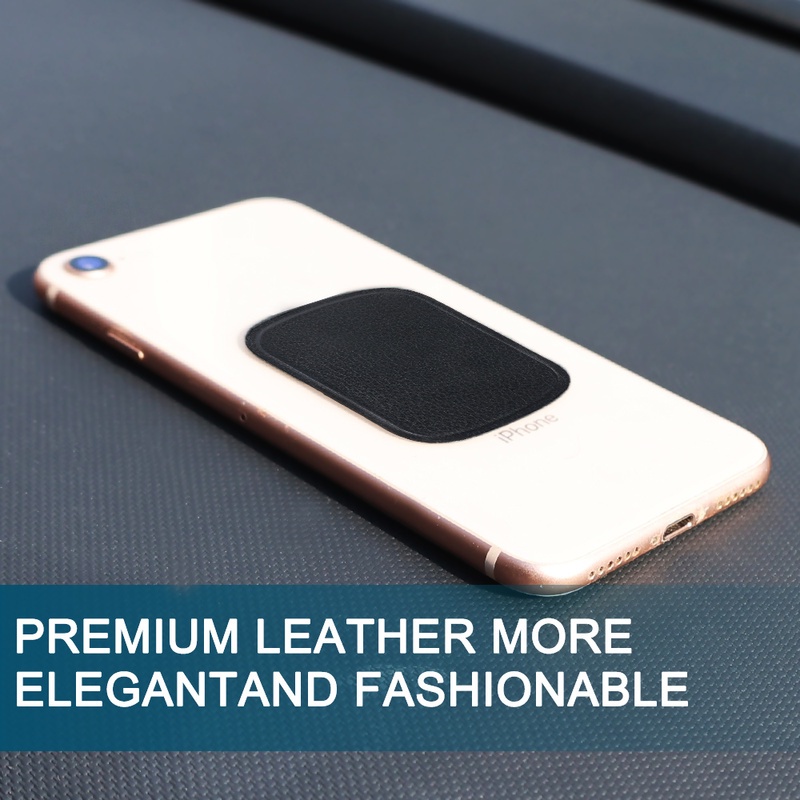 1Pc Mobile Phone Holder Leather Patch / Round Square PU Leather Metal Plate for Car Phone Holder