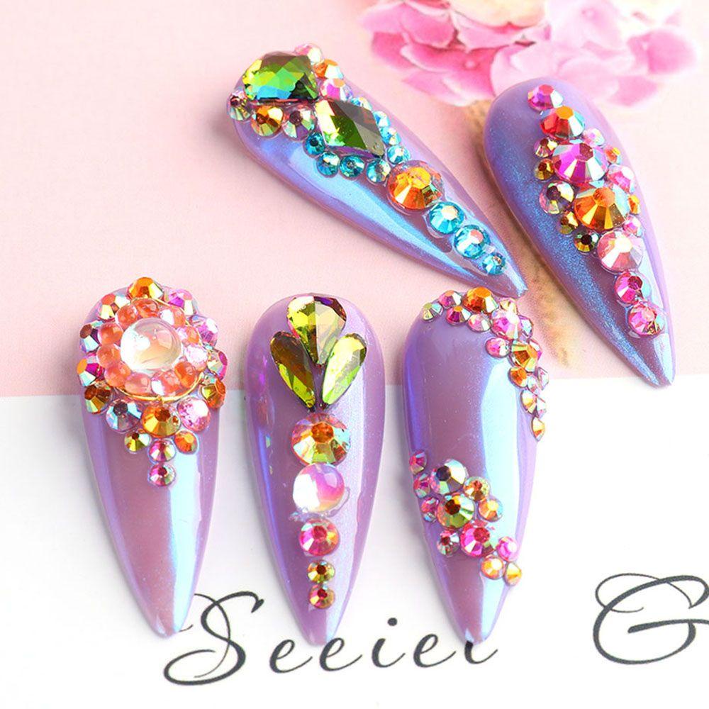 Móng Tay Heceh Chất Lượng Cao|Trang Sức móng tay.Thạch Cầu Vồng Trang Trí