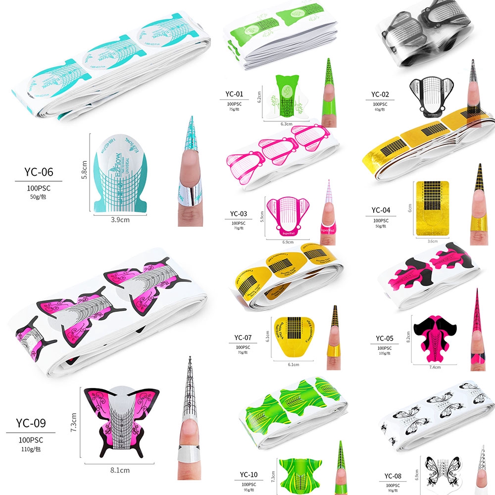 100 Miếng dán móng tay dùng định hình vẽ móng