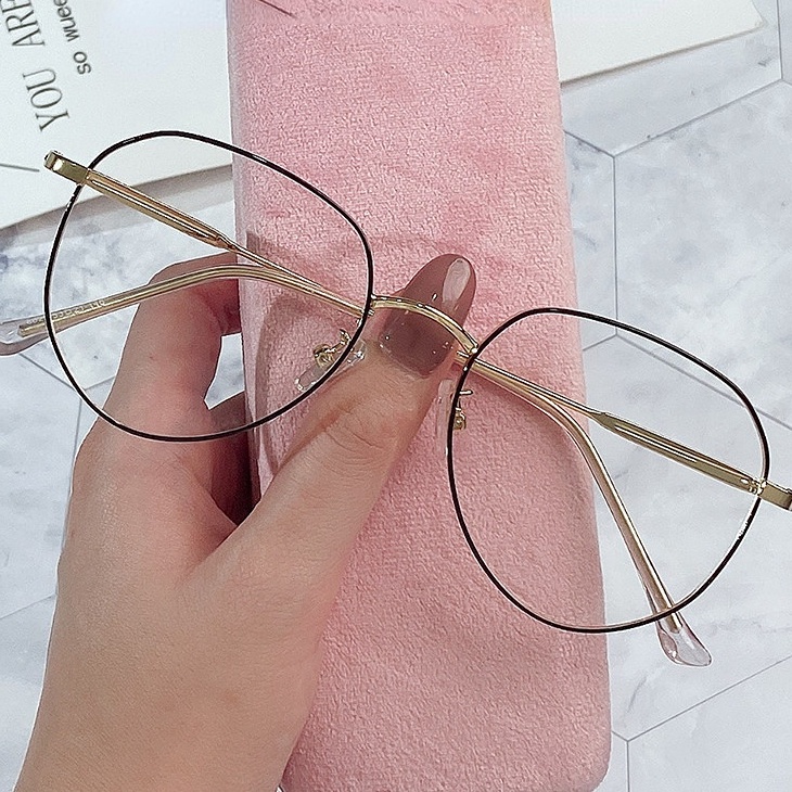 Mắt Kính Cận Thị Gọng Màu Xanh Dương Nhạt Cho Nam Nữ