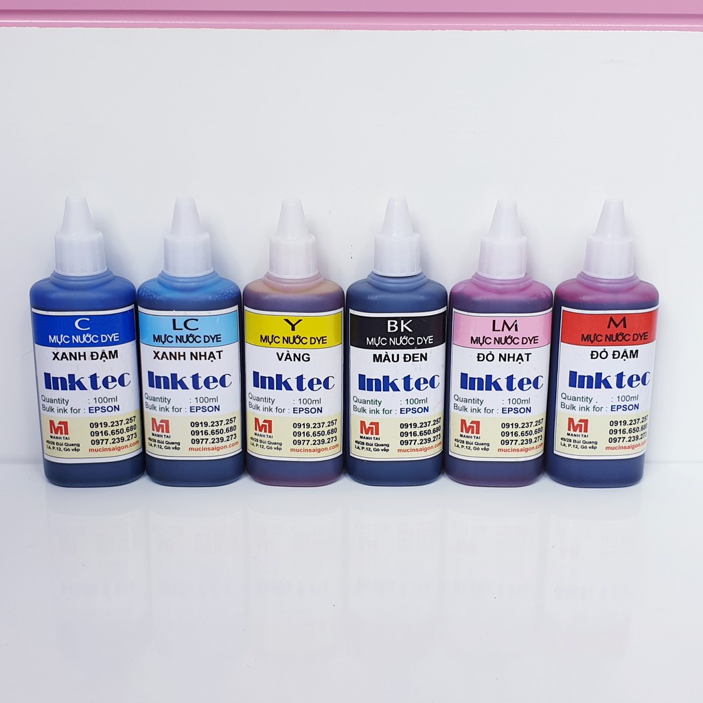 [ Hàng Hot ] Mực in epson inktec Hàn quốc 100ml - Mực nước dùng cho máy in phun màu Epson T50 / T60 / L310 / L800 / L180