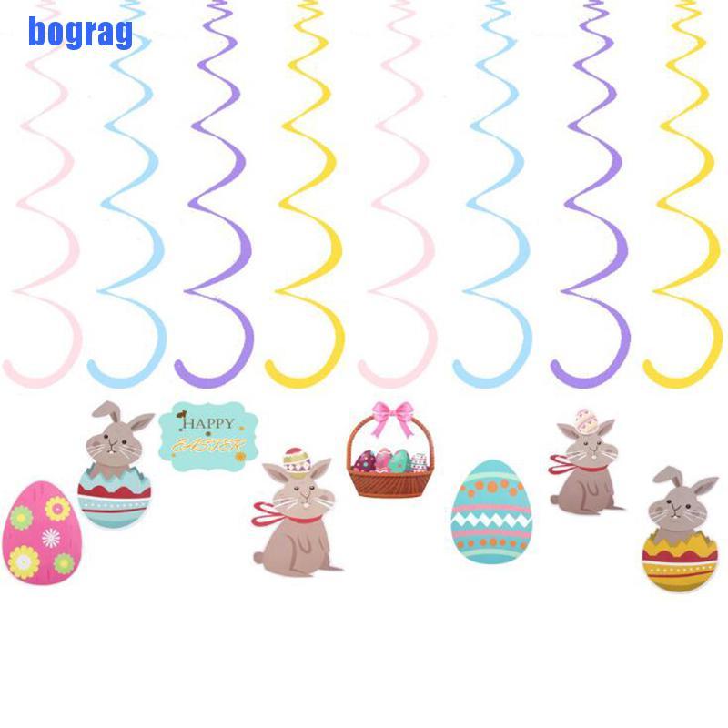 [bograg] 8Pcs Easter Spiral Ornaments Ornaments Celebration Party Arrangement Decoration yoe