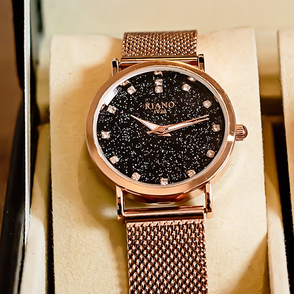 Đồng hồ nữ đẹp chính hãng mặt tròn nhỏ thời trang cao cấp cấp dây kim loại chống nước Rozida'1 DH12 | BigBuy360 - bigbuy360.vn