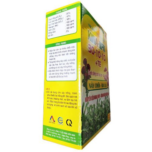 Phân bón lá NPK KINA 30-10-10+TE bổ sung vi lượng chuyên Hoa Lan, cây cảnh nảy chồi ra lá mạnh 500gr