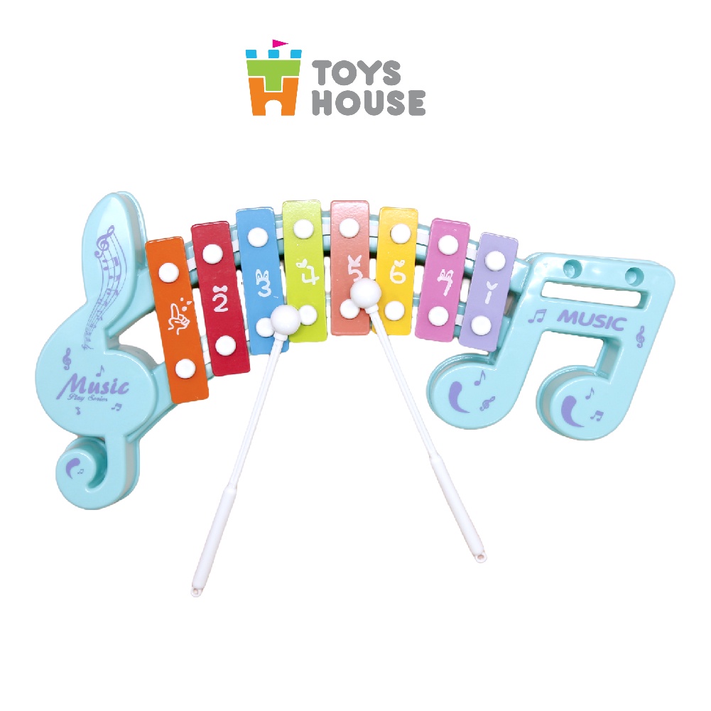 Đồ chơi đàn gõ Xylophone cho bé 8 phím hình nốt nhạcToyshouse 683-2