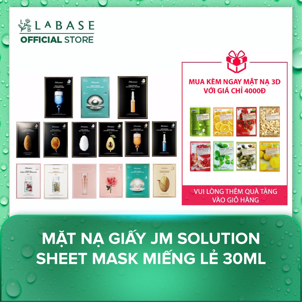 Mặt Nạ Giấy JM Solution Sheet Mask (các màu) 30ml/miếng [Hàng nhập khẩu chính hãng]