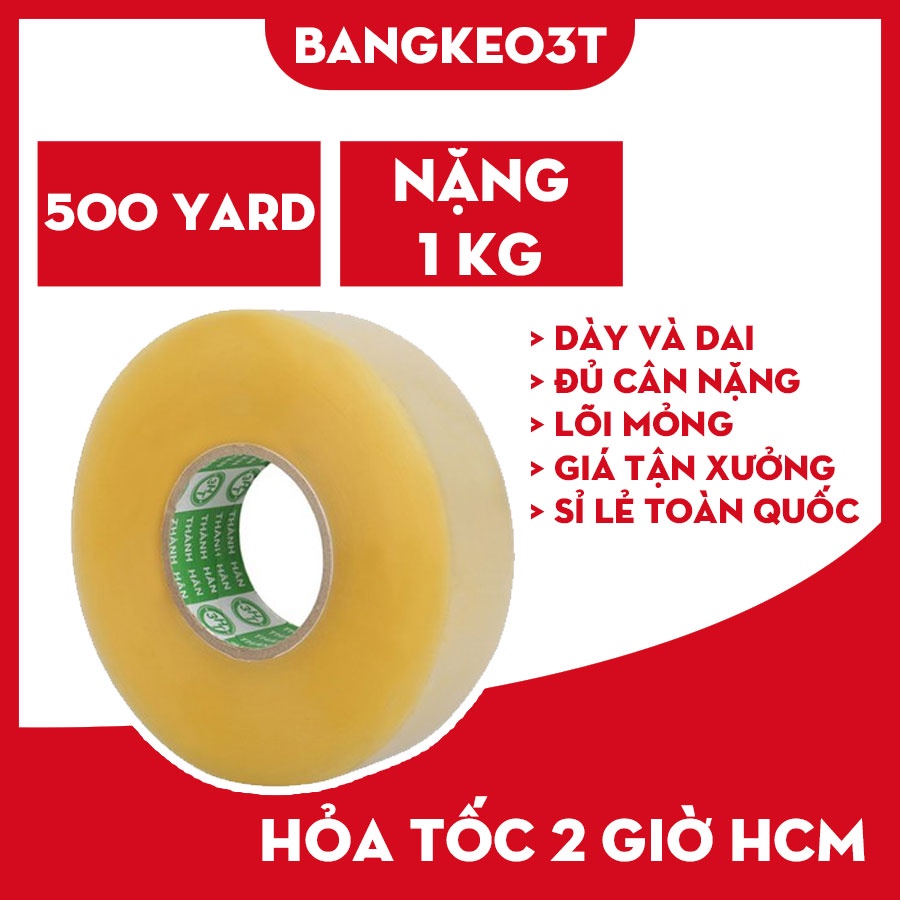 Cuộn Băng Keo Trong, BK Đục 1Kg Lõi Mỏng, Băng Dính 1Kg