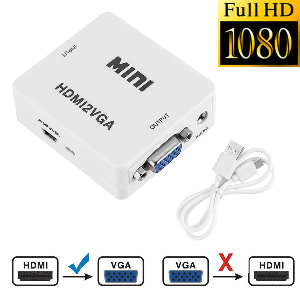 Đầu Chuyển Đổi Mini Hdmi Sang Vga Với Âm Thanh Hdmi2Vga Hỗ Trợ Độ Phân Giải 1080p