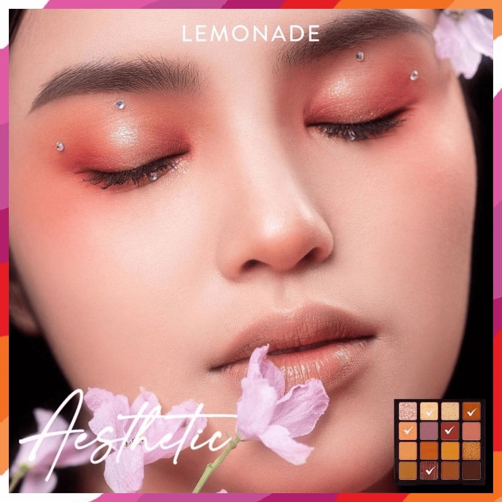 Lemonade Bảng phấn mắt 16 ô Lemonade Aesthetic Eyeshadow Palette 8.8g