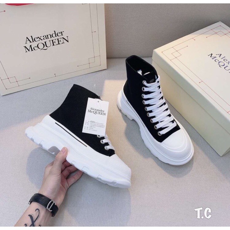 Giày sneaker thể thao MCQueen Black Tread Slick Low cao cổ-thấp cổ tăng chiều cao đủ size nam nữ kiểu dáng 2020 | BigBuy360 - bigbuy360.vn