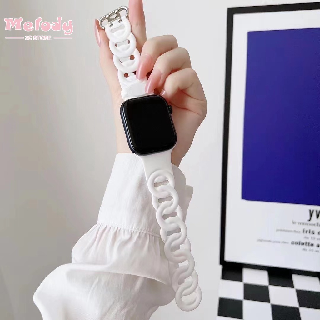 Dây Đeo Silicone Mềm Cho Đồng Hồ Thông Minh Apple Watch Series 7/6/SE/5/4 iwatch 45/44/42/41/40/38mm