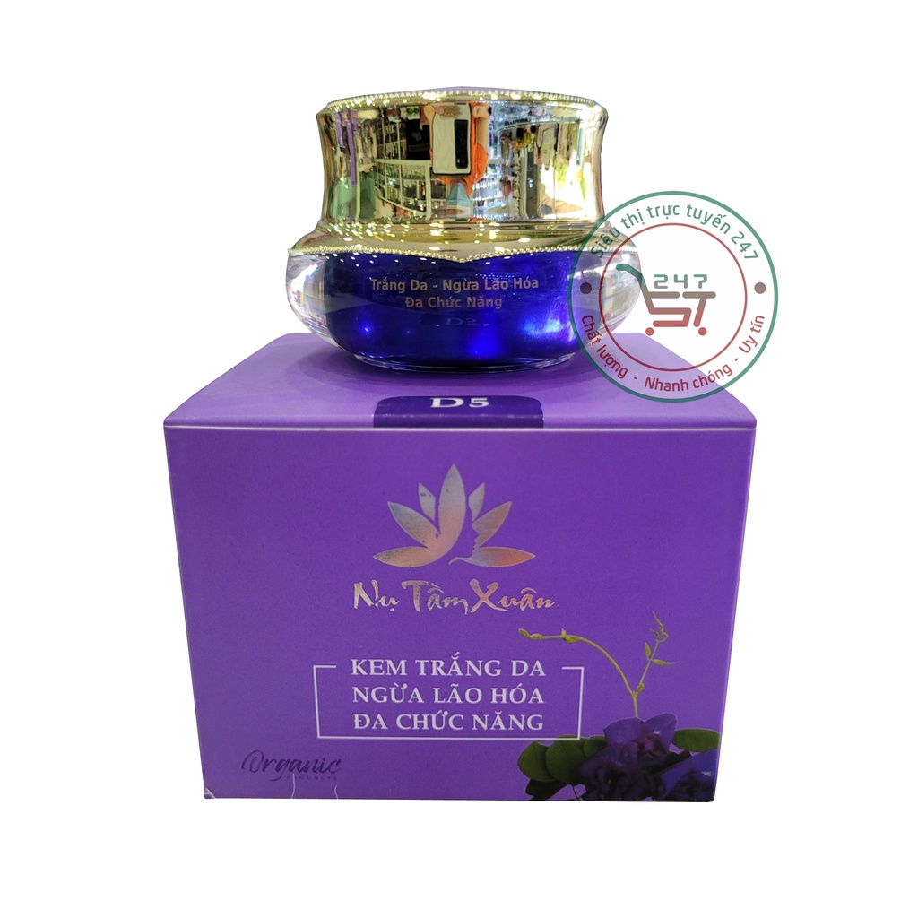 Kem Trắng da Ngừa lão hóa Đa chức năng Nụ Tầm Xuân D5 20g (tím-xd) chăm sóc da tại nhà hiệu quả