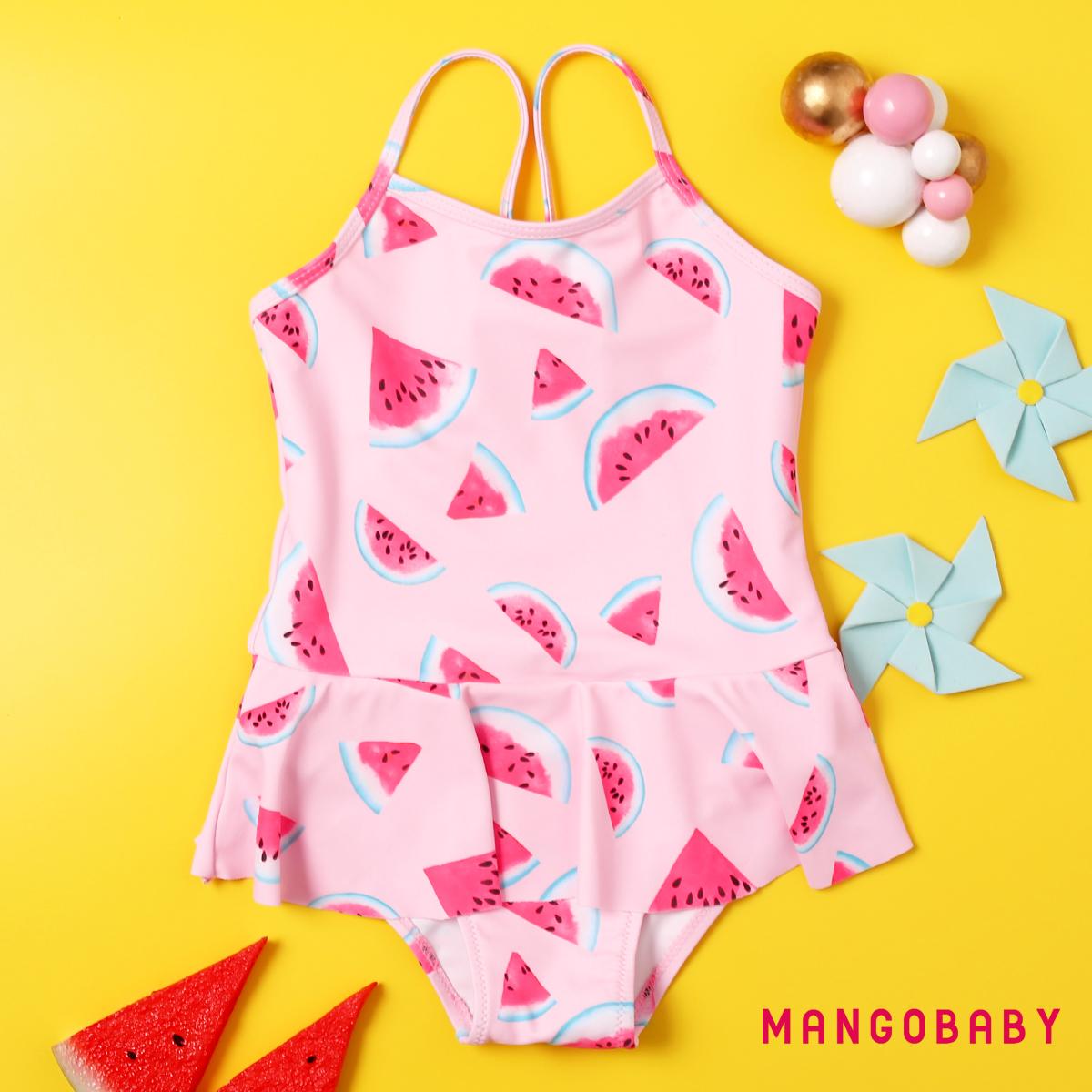 Bộ Đồ Bơi Một Mảnh Không Tay In Họa Tiết Dưa Hấu Dễ Thương Cho Bé Gái