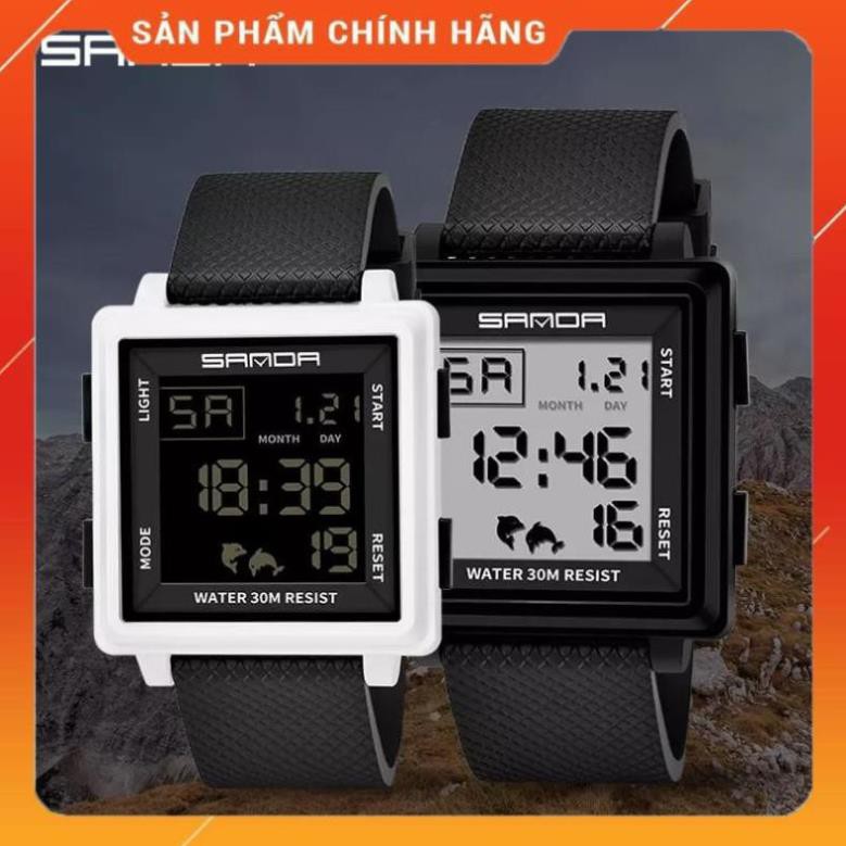 Hàng Cao Cấp -  Đồng hồ chính hãng SANDA 100% đếm thời gian cho nam có dây đeo resin kèm hộp - lỗi 1 đổi 1