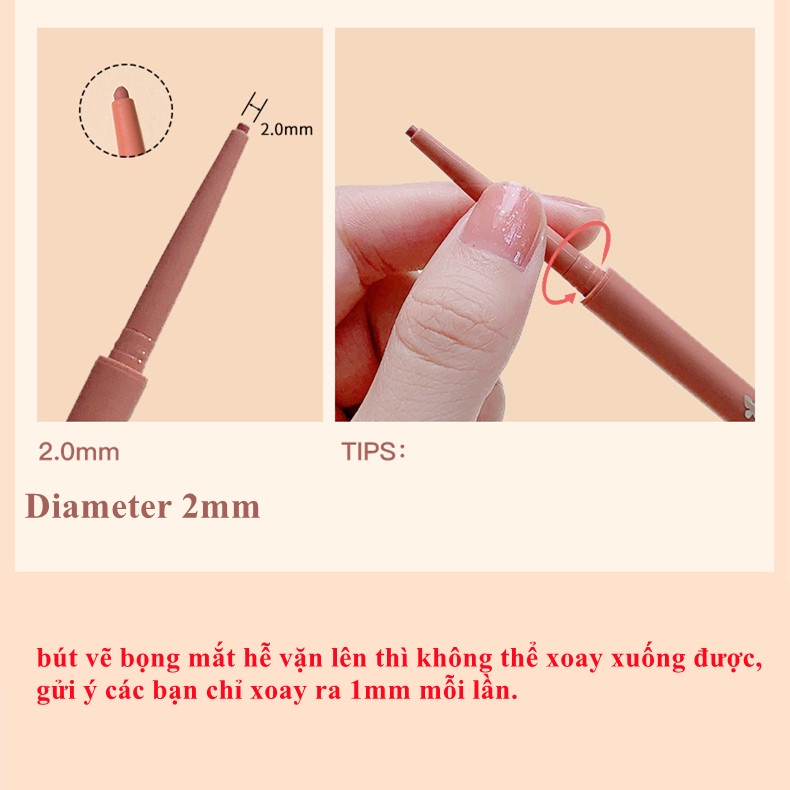 Bút kẻ mắt Shedella 1.5mm chống nước dành cho bọng mắt