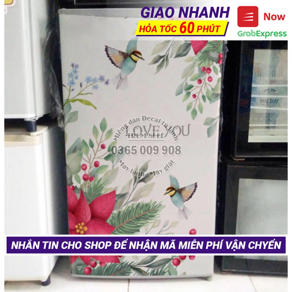Miếng dán tủ lạnh mini Hoa Trạng Nguyên (Chất liệu cao cấp siêu bền)