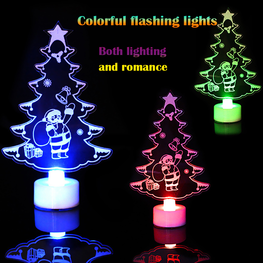 ❤LANSEL❤ Cute Night Light Children Led Light Santa Claus Lamp Festival Christmas Tree Hallway Acrylic Decoration Bedroom Decoration