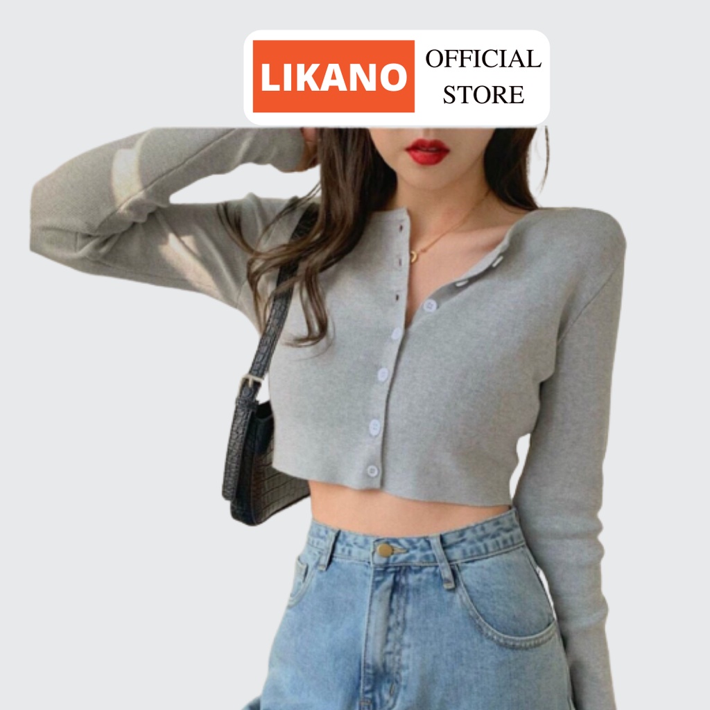 Áo croptop tay dài kiểu hàn quốc, tay dài trơn phong cách Hàn Quốc LIKANO CRT85