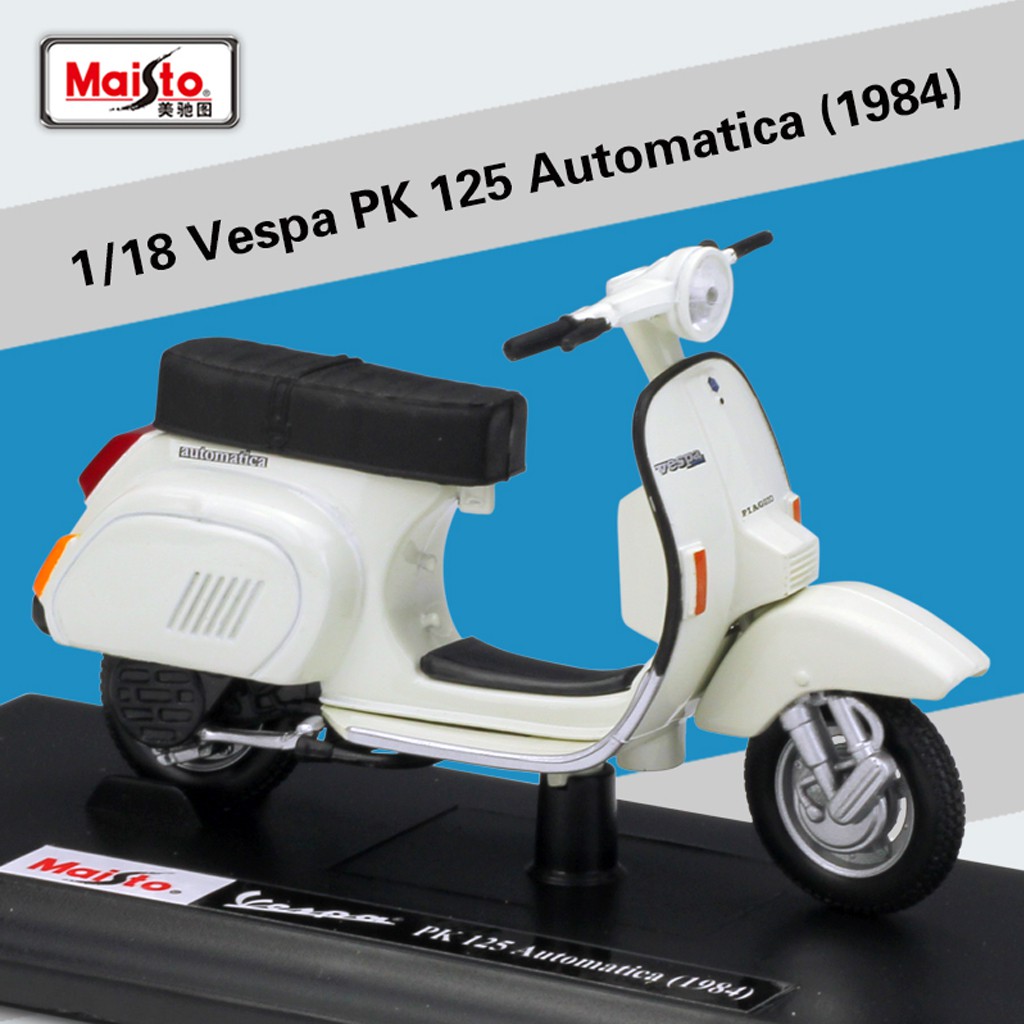 MAISTO FLEXIBLE Mô Hình Xe Máy Vespa Pk 125 Tự Độnga 1984 Tỉ Lệ 1: 18