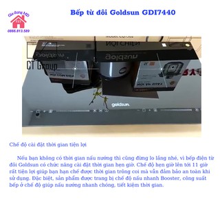 Bếp từ, bếp điện từ đôi Goldsun GDI7440, công nghệ inverter, bảo hành 24 tháng, đổi trả trong vòng 7 ngày