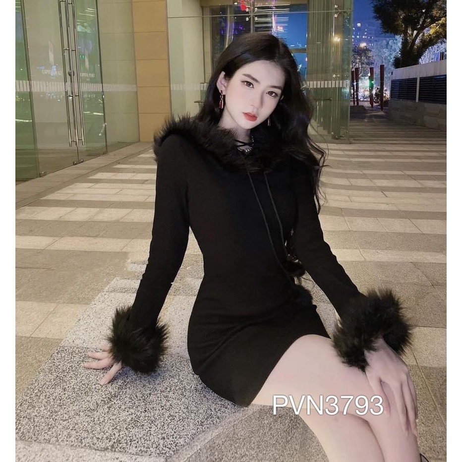 Đầm nón 2 cục bông