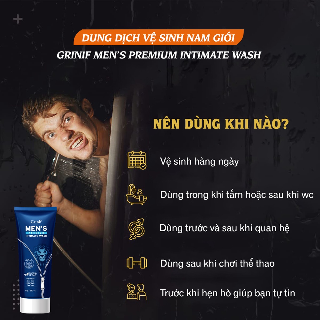 Dung dịch vệ sinh nam giới Hàn Quốc Grinif Men's Premium Intimate Wash 80g