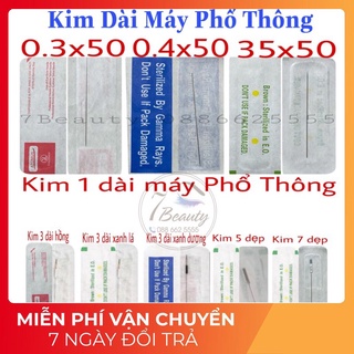 [50-100 Cái]Kim Dài Máy Phổ Thông Phun Xăm (1-3-5-7)0