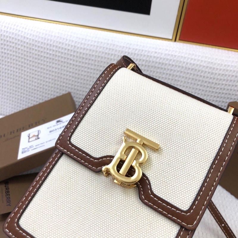 Túi đựng điện thoại cho nam và nữ dáng đứng bên ngoài đơn giản nhỏ gọn khoá logo burberry