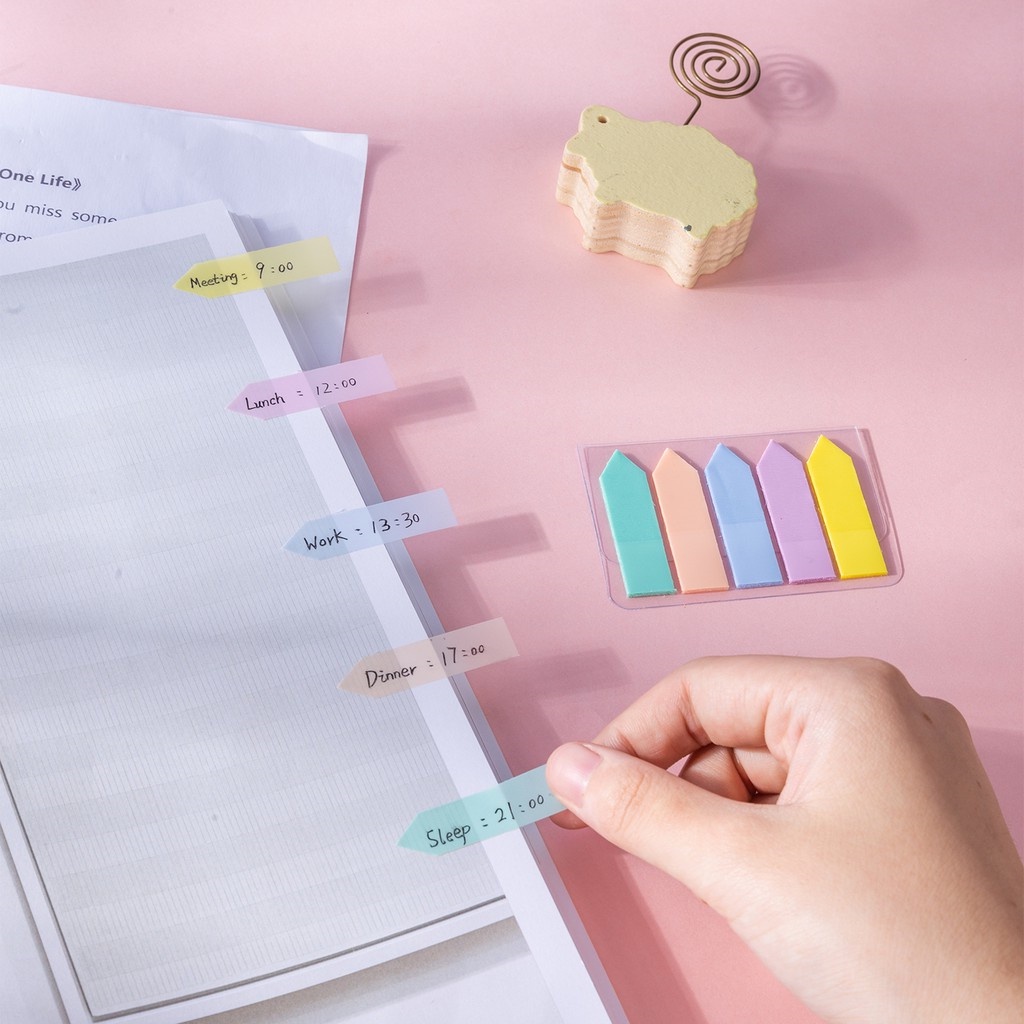 Set 5 tờ giấy ghi chú 43×12mm nhiều màu sắc