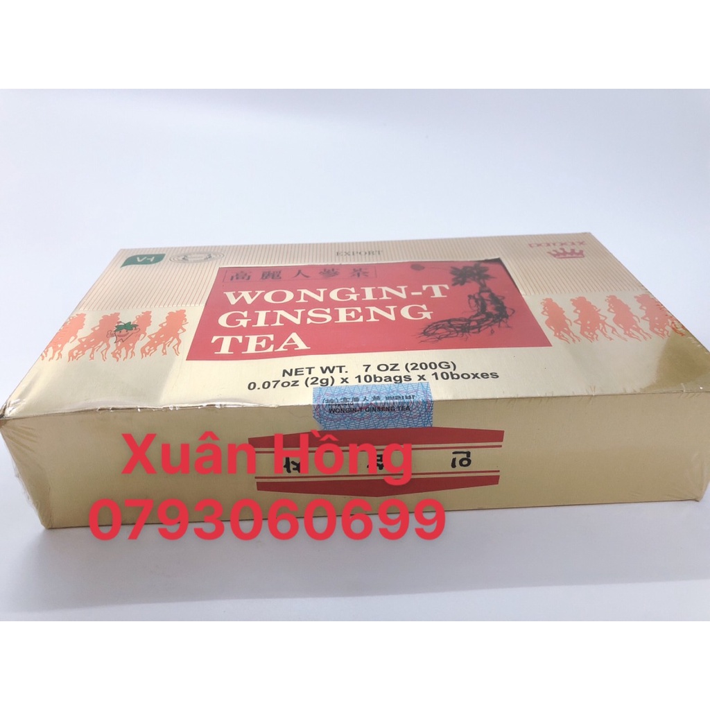 Trà Sâm Hàn Quốc Wongin-T Ginseng Tea Hộp 100 gói  Giá Rẻ -Date 2025