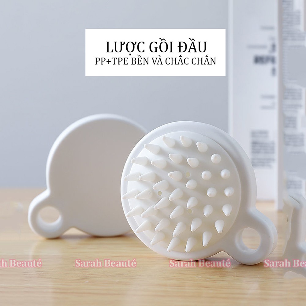 Lược gội đầu Silicone, giảm rụng tóc, mát xa da đầu kích thích mọc tóc, lược silicon gội đầu - Sarah Beaute MP24