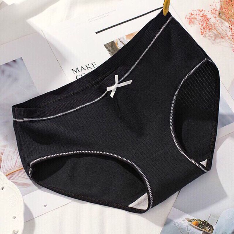 [DEAL GIẤ SỐC] HÀNG XUẤT - Quần lót nữ Muji cotton gân tăm phối nơ cực xinh | BigBuy360 - bigbuy360.vn