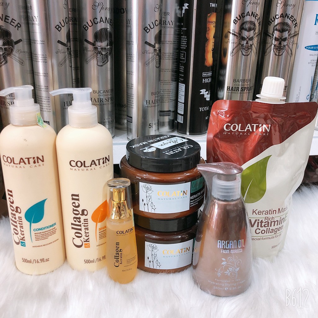 Hấp dưỡng chuyên sâu bổ xung Colagen Keratin hủ COLATIN 500ml  cho tóc khô sơ hư tổn