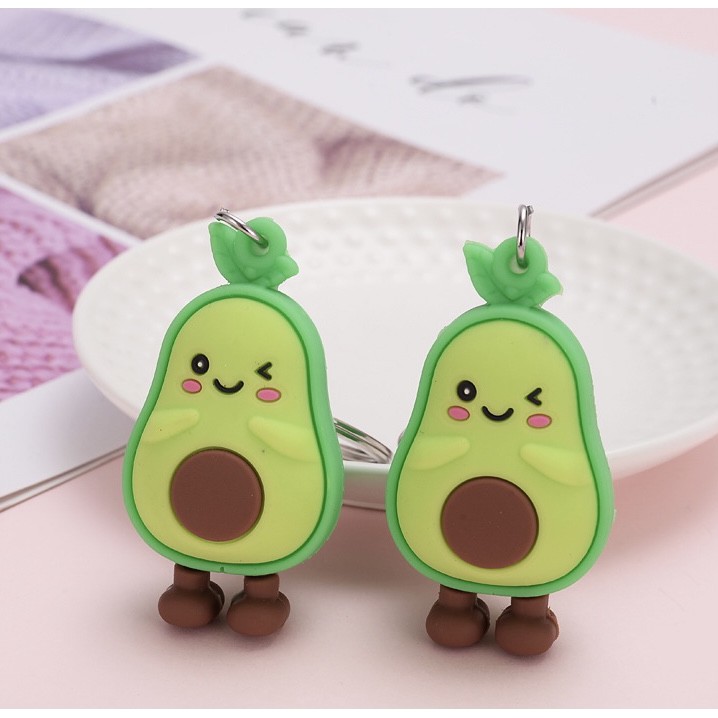 Móc khoá bơ mặt cười treo balo túi xách dễ thương Taro Stationery