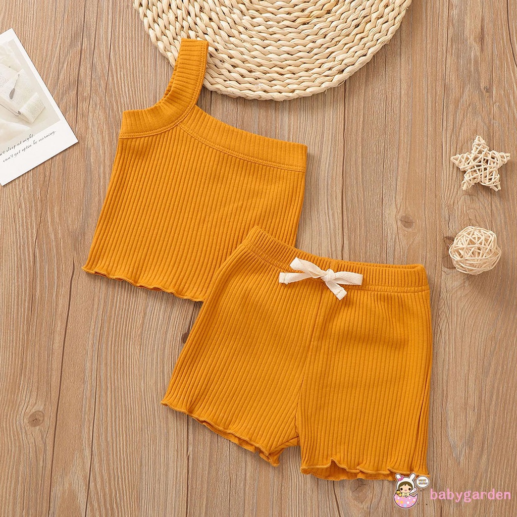Set áo tank top kèm quần ngắn hợp thời trang cho bé gái mặc hàng ngày