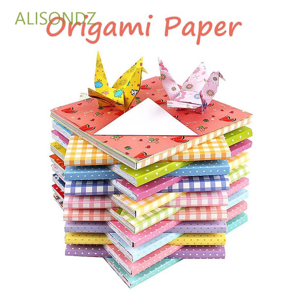 Giấy Xếp Hình Origami Hình Vuông Họa Tiết Chim Hạc Trang Trí Sổ Tay Cho Bé