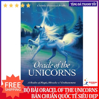 Bộ bài bói Tarot Oracle of the Unicorns Cards cao cấp tặng đá thanh tẩy