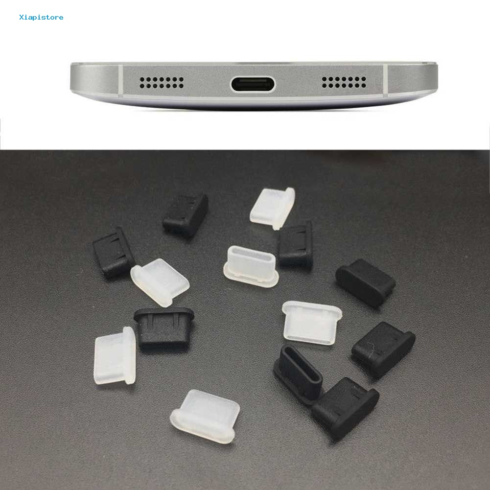 Set 5 Vỏ Bọc Đầu Sạc Type C Chống Bụi Bằng Silicon Mềm Cho Máy Tính Bảng