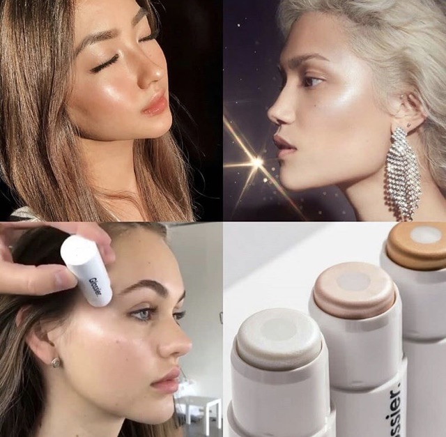 Gom order bộ trang điểm Glossier boy brow + haloscope