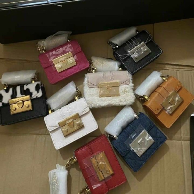 Túi đeo chéo, kẹp nách mini cnk1 nữ hàng xuất xịn - xích nặng tay fullbox